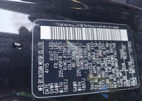 2015 Nissan Juke Nismo/S/Sl/Sv from USA, damaged, VIN JN8AF5MV2FT561768